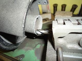 drill bit being sharpened